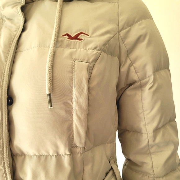 Hollister Women's Down Belted Hoodie Puffer Coat Size M - Picture 4 of 15